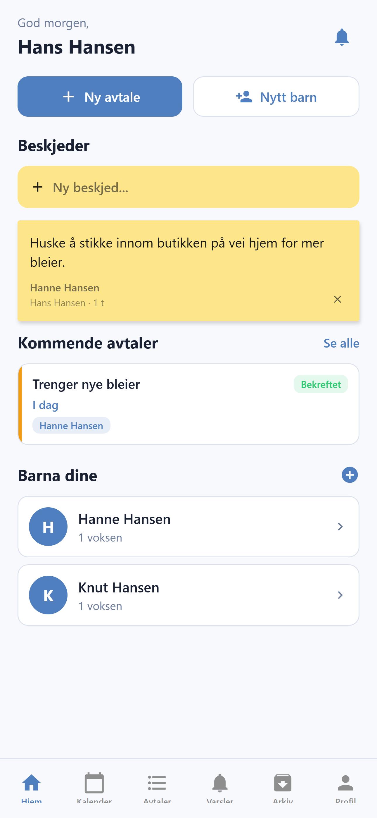 Hjemskjerm i Kaoskontroll